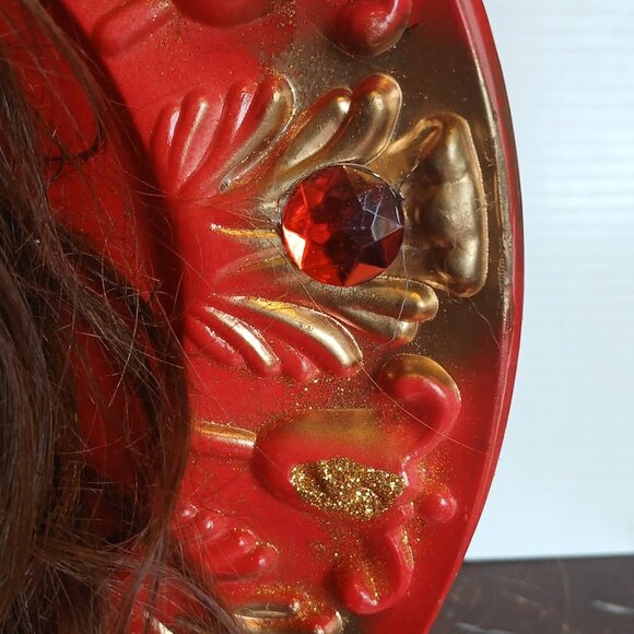 OOAK Vintage Mounted Doll Head, Creepy Doll Head, Doll Head Art, Mixed Media - Picture 3 of 11